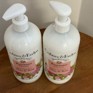 2 Crabtree & Evelyn Rosewater Body Lotion 16.9 oz.